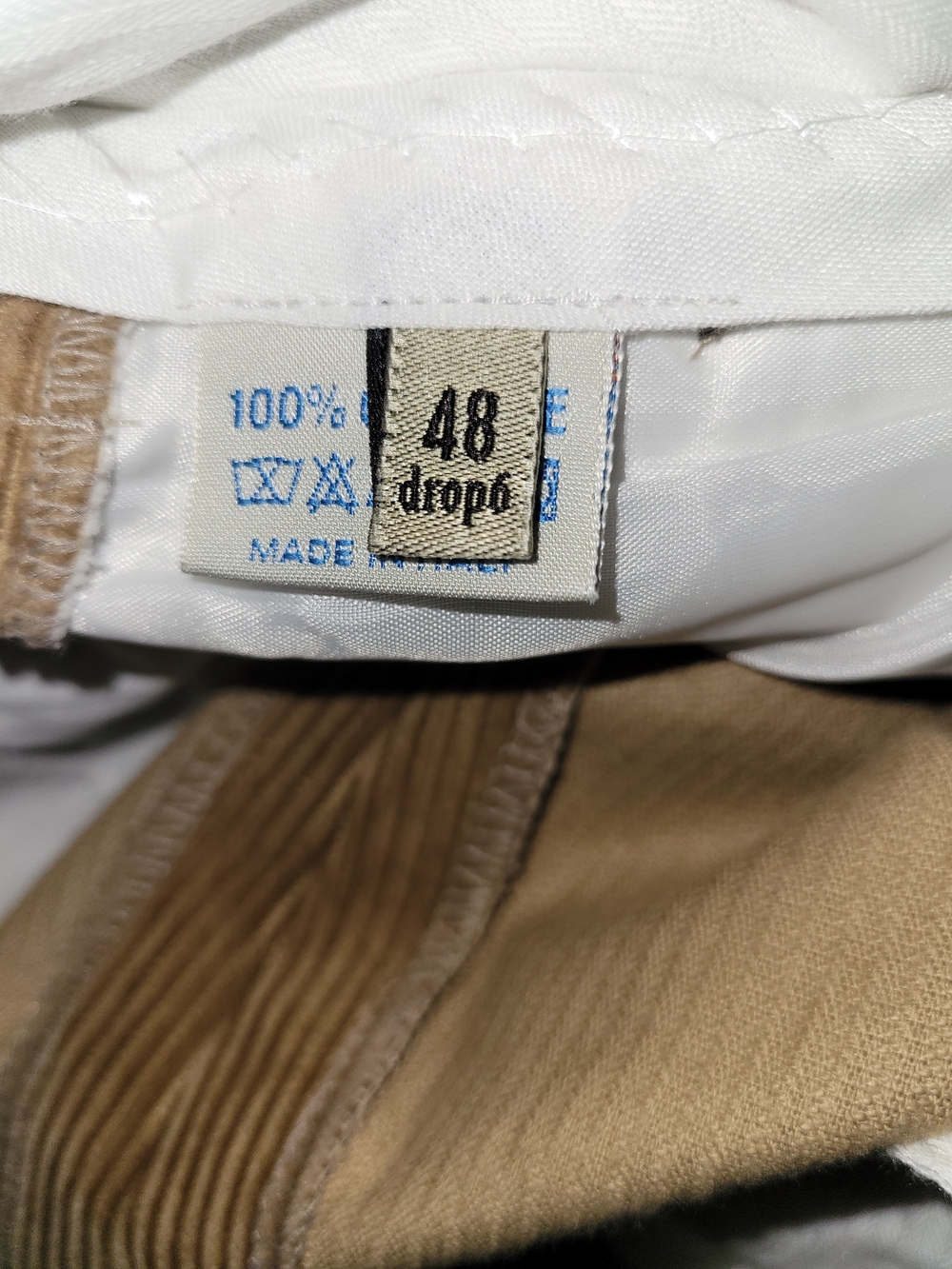 Vintage Boggi Milano Corduroy Pants Mens 48 Beige Pleated Made Italy EUC - Picture 6 of 8